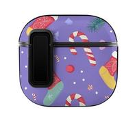 Christmas Socks And Candy Canes Slim Compatible with Airpods 4 Case Protective Hard Cover Skin