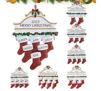 Christmas Socks Family Decoration 2025, Personalised DIY Christmas Tree Pendant for Families with 2,3,4,5,6,7,8 People, Christmas Tree Decoration Gift for Home (Socks-6)