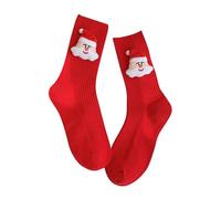 Christmas Socks For Men Women Funny Xmas Fuzzy Warm Cartoon Bed Socks Ladies Soft Cozy Winter Slipper Chic Chirstmas Stocking For Xmas Fillers Gifts (Red, A)