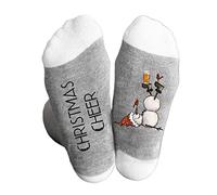 Christmas Socks for Women Men Novelty Cotton Socks Cartoon Snowman Beer Mug Printed Ankle Funny Socks Holiday Party Hosiery Gift