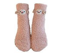 Christmas Socks Slipper Mens Women's for Women Cozy Thermal Fluffy Womens with Gift Box Cosy Bed Xmas Gentle Grip 4-8 Wool Autumn Ladies D