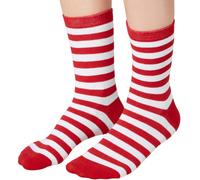 Christmas Socks Unisex Stripe Long Fluffy Comfy Winter Warm Xmas New Red White