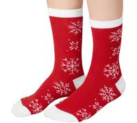 Christmas Socks Unisex Winter Xmas Fluffy Ladies Men Sample Snowflake Red White