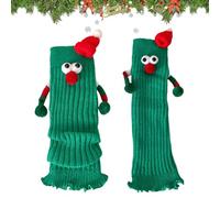 Christmas Socks with Magnet for Holding Hands, Creative Festive Stockings, Magnetic Pair of Socks for Holding Hands, Funny for Children, Couples, Friends and Home on Halloween, Christmas and