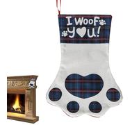 Christmas Socks with Pattern, Snack Sock with Footprints - Candy and Snack Holder - For Children Girls Boys Classroom Party Winter Work Awards Parties