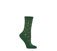 Christmas Socks Women's Burlington Reindeer Argyle Pattern Xmas Gift Fun- 1 Pair