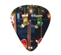 Christmas Socks Xmas Party Guitar Plectrums, 12 Pcs Lightweight Guitar Plectrums, 0.46mm/0.71mm/0.96mm Thickness For Acoustic Guitar Acoustic Electric Guitar Ukulele Bass