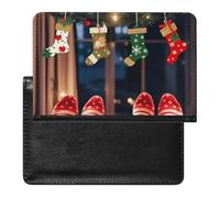 Christmas Socks Xmas Party Passport Cover Protector Rfid Blocking Passport Holder Id Card Holder Secure Travel Wallet Organizer for Passport Tickets Credit Cards, style, One Size