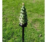 Christmas Solar Garden Lights - 3d Mini Christmas Tree Decorative Outdoor Lights Courtyard Resin Season Lawn Weatherproof Led Abs for Holiday Path Decoration(1PCS)