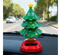 Christmas Solar Powered Dancing Toy, Swinging Tree Xmas Bobblehead Wobble Window Toys, SolarDancing Figurines SolarToys for Car Dashboard Toys, Solar Shaking Head Doll Christmas Tree Swing Figurines