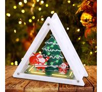 Christmas Soldering Project, Christmas Tree Soldering Kit With Triangular Acrylic Shell DIY LED Xmas Tree Santa Claus Snowman With Music Electronics Kit for Decoration Creative Present