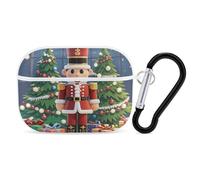Christmas Soldier Case Cover with Keychain Shockproof Hard Shell Protective Case for 2nd/1st Generation Case for Women Men Bluetooth Earbuds Case