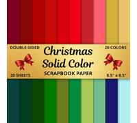 Christmas Solid Color Scrapbook Paper: Craft Paper in 20 Festive Colors for Decorating, Journaling, and DIY Projects