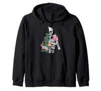 Christmas Sorta Merry Scary Skeleton Xmas Tree Zip Hoodie
