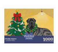 Christmas Spanish Mastiff Jigsaw Puzzle Waterproof 1000 Piece Puzzles for Adults Gifts Fun Home Decoration