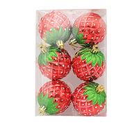 Christmas Special Shape Strawberry Pendant 6pcs/set Tree Ornament Decor For Home Festival Party Decoration Supplies Christmas Tree Pendant