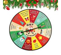Christmas Spinner Wheel - Festive Spinner, Holiday Party Game | Wooden Activity Wheel, Funny Gift Exchange Spinner, Family Event Entertainment for Adults, Kids, Colleagues,