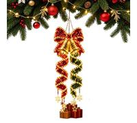 Christmas Spiral Hanging LED Light Collection，C | Christmas Hanging Ornament, Bow Tie Star Polar Bear, Hanging Christmas Decoration with Spiral Lights for Entryway Doorway