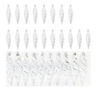 Christmas Spiral Shape Baubles Made of Plastic, Silver, Pack of 40, 3 x 11 cm, Christmas Tree Decoration, Tree Pendant for Christmas Tree, Advent, Christmas Decoration, Window, Living Room, Holiday