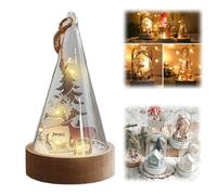 Christmas Spirit in Nostalgic Bottle, Handmade Miniature Reindeer Scenes with LED Lights, Home Tabletop Ornament Unique Gift for Distant Loved Ones