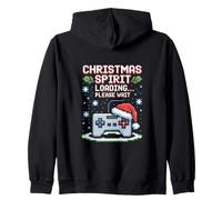 Christmas Spirit Loading Please Wait Retro Gamer Controller Zip Hoodie