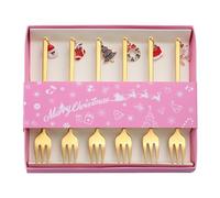 Christmas Spoon Set Made of Stainless Steel, Christmas Spoon Set - Small Mixing Spoons, Coffee Spoons, Tea Spoons, 6 Pieces, Dessert Spoon Set, Food Grade Cutlery Spoon for Coffee, Tea, Soup, Sugar