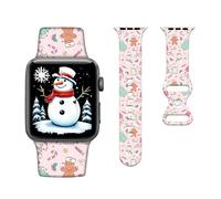 Christmas Sport Bands Compatible with Apple Watch 38mm/40mm/41mm,Adjustable Silicone Leopard Design Replacement Straps for iWatch SE/Series 7/6/5/4/3/2/1