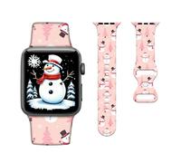 Christmas Sport Bands Compatible with Apple Watch 38mm/40mm/41mm,Adjustable Silicone Leopard Design Replacement Straps for iWatch SE/Series 7/6/5/4/3/2/1