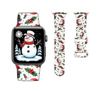 Christmas Sport Watch Bands Compatible with Apple Watch 38mm/40mm/41mm,Adjustable Soft Silicone Replacement Straps for iWatch SE/Series 7/6/5/4/3/2/1