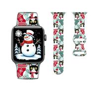 Christmas Sport Watch Bands Compatible with Apple Watch 38mm/40mm/41mm,Adjustable Soft Silicone Replacement Straps for iWatch SE/Series 7/6/5/4/3/2/1