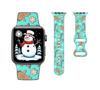 Christmas Sport Watch Bands Compatible with Apple Watch 38mm/40mm/41mm,Adjustable Soft Silicone Replacement Straps for iWatch SE/Series 7/6/5/4/3/2/1
