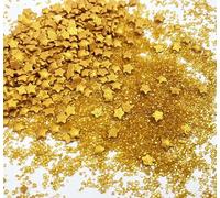 Christmas Sprinkles Fancy Sugar, Sparkly Sugar Crystals and Edible Glitter stars, Gold Multi-Colored Blend, For Baking, Dessert Decorating, and Cocktails, Unicorn Breath (Big gold star)