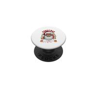 Christmas Squad Santa Afro Man Colorful Xmas Lights Rainbow PopSockets Adhesive PopGrip