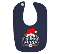 Christmas Squad Santa Style Cotton Baby bib - Navy
