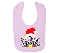 Christmas Squad Santa Style Cotton Baby bib - Pastel Pink