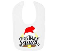 Christmas Squad Santa Style Cotton Baby bib - White