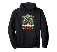 Christmas Squad Three Santa Catfishes Rainbow Candy Canes Pullover Hoodie