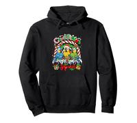 Christmas Squad Three Santa Elf Parrots Rainbow Candy Canes Pullover Hoodie