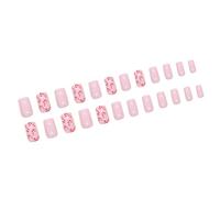 Christmas Square False Nails With Dots Designs Full Covers Press On Nails Manicure For Commuting And Social Event