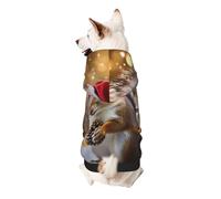 Christmas Squirrel Small Dog Hoodie Cute Printed Pet Sweater with Hood for Small Breed Dogs, Lightweight Comfortable