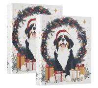 Christmas St. Bernard Dog 3 D-Ring Binder A4 2 Pack with 200 Sheet for Kids School Supplies Women Men Office