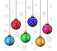 Christmas stained glass Bauble Snowflake Window Stickers Cling