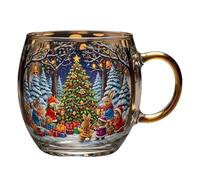 Christmas Stained Glass Mug,Christmas Element Mug,10 Oz ,Delicate Painting Craftsmanship,Long-Lasting and Not Easy to Fade,Suitable for Daily Use, Holiday Giving, and Family Gathering Decorations.