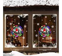 Christmas Stained Glass Robin Tree Santa Father Christmas Bauble Snowflake Window Stickers Cling (Robin Stained Glass)