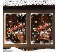 Christmas Stained Glass Robin Tree Santa Father Christmas Bauble Snowflake Window Stickers Cling (Santas Sleigh)