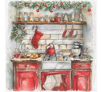 Christmas Stamped Cross Stitch Kits 45x45cm, Christmas House Counted Cross Stitch Kits for Beginners Adults, Needlepoint Patterns Dimensions Needlecrafts Embroidery Kits Arts and Crafts