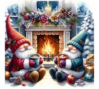 Christmas Stamped Cross Stitch Kits - Christmas Gnome Counted Cross Stitch Kits for Beginners Adults Sun Needlepoint Cross-Stitch Patterns Dimensions Needlecrafts Embroidery Kits Arts and Crafts