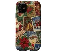 Christmas Stamps Santa Vintage Holiday Postage Nostalgic Case for iPhone 11