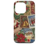 Christmas Stamps Santa Vintage Holiday Postage Nostalgic Case for iPhone 13 Pro