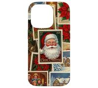 Christmas Stamps Santa Vintage Holiday Postage Nostalgic Case for iPhone 14 Pro